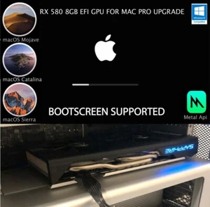 Bootscreen Enabled EFI RX 580 8GB Sapphire Nitro+ For Mac Pro Tower 4,1/5,1 - Picture 1 of 8