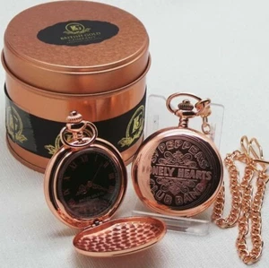 Sgt Pepper Personalised The Beatles Rose Gold Pocket Watch Metal Gift Case 18k - Picture 1 of 2
