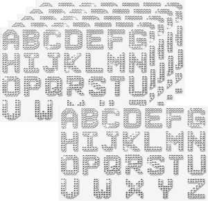 156PCS Silver Rhinestone Letter Stickers, 6 Sheets Glitter Self-Adhesive Diam... - Picture 1 of 1