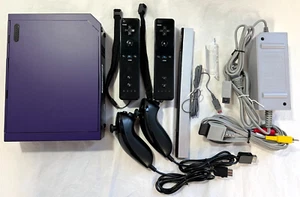 CUSTOM PURPLE Nintendo Wii Video Game System Console 2-REMOTE Accessories Bundle - Picture 1 of 6