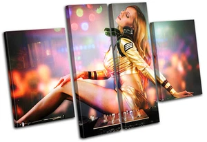 Sexy Girl DJ Club MULTI CANVAS WALL ART Picture Print VA - Picture 1 of 1