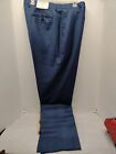 VINCI Philosophy 2LK-1 Blue Dress Pants Slacks Flat Front Unhemmed Weave 40S NEW