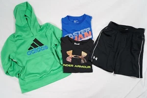 Little Boys Lot (4) ADIDAS, NIKE & UNDER ARMOUR Shorts, Hoodie & Shirts Sz 6 - Picture 1 of 5