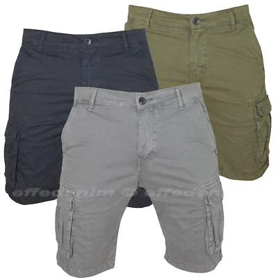 Bermuda Uomo Cargo Pantaloni corti con Tasche Laterali pantaloncini Multitasche - Image 1 of 4