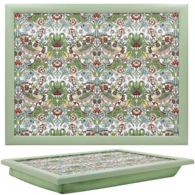 Strawberry Thief Laptray Wooden Cushioned Rectangle Multi Colour 44.5cm x 34cm - Image 1 of 4