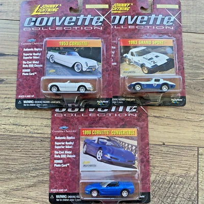 Lote De 3 Nuevos 1:64 Johnny Lightning Corvette Colección Diecast Foto 1 de 4