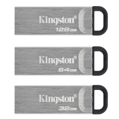 KINGSTON KYSON DATA TRAVELER METAL USB 3.2 3.0 DRIVE 256GB 128GB 64GB 32GB LOT - Image 1 of 4