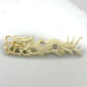 Antique Chinese Dragon brooch Pin Hand Carved EXQUISITE - Picture 1 of 8
