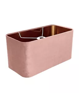 new rounded rectangular shape English Rose Pink Velvet lamp shade pendant shade - Picture 1 of 7