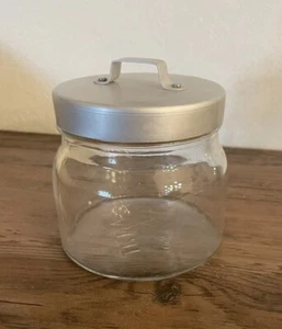 IKEA Burken 3.5 in. Glass Canister Storage Jar Container w/ Metal Lid - Picture 1 of 3