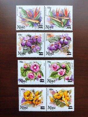 Niue 1983 Scott #406-409 Se-tenant Flowers Overprinted Mint NH - Image 1 of 2