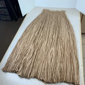 Maxi Falda Arrugada Boho Vintage Newport News Seda Tostada Para Mujer’s M - Imagen 1 de 9