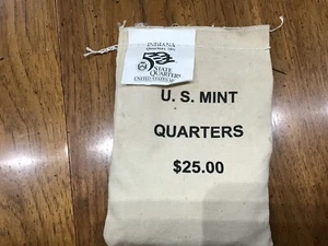 2002-D Indiana Statehood Quarters Sealed US Mint Bag of 100 Coins E1065 - Picture 1 of 2