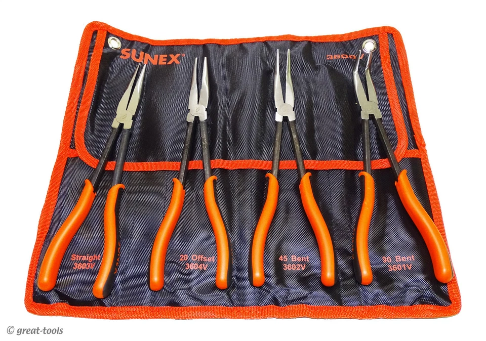SUNEX LONG REACH NEEDLE NOSE PLIERS – hand tool tools automotive mechanic 11” - Image 1 of 1