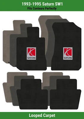 Lloyd Classic Loop Front & Rear Carpet Mats for '93-95 Saturn SW1 w/Saturn Logo - Image 1 of 4