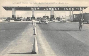 NUEVA CAMISETA AUTOPISTA DE PEAJE Peaje Plaza Newark, Nueva Jersey Cerca del Aeropuerto C1940 Postal De Colección - Imagen 1 de 2