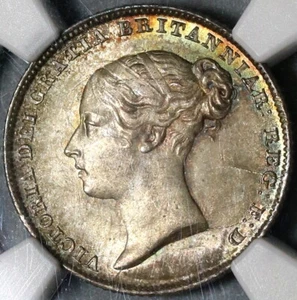 1846 NGC MS 64 Victoria 6 Pence Great Britain Mint State Silver Coin (20011403C) - Picture 1 of 8