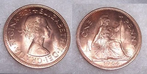 RFM 19282 World Coins Great Britain 1964 One Penny BU - Picture 1 of 1