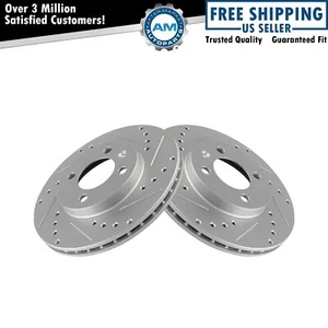 Performance Brake Rotor Drilled Slotted Front G-Coated Pair for VW - Picture 1 of 5