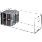 Clear Acrylic Stackable CD Holder Rack, Media Storage Organizer w/ Cutout Handle