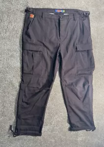 Pantaloni cargo Empyre vintage marroni larghi taglia 38 tasche con toppe - Foto 1 di 11