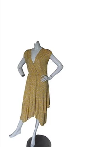 MAEVE BY ANTHROPOLOGY FETE MIDI DRESS HANDKERCHIEF HEM SIZE XSMALL - Picture 1 of 4