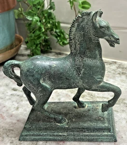 Regal Roman Bronze Verdigris Horse Statue 5.5”Figurine by Franklin Mint R12 - Picture 1 of 9