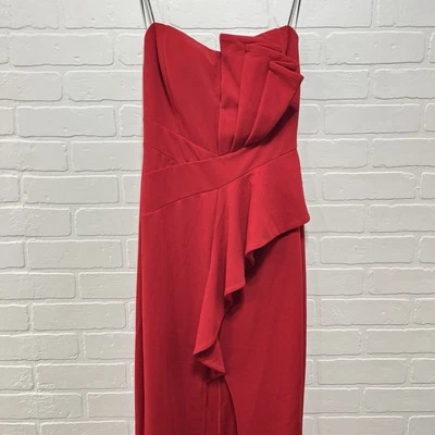 Mujer M Sin Tirantes Rojo Elástico Vaina Vestido Formal Navidad Barbie Sirena Foto 1 de 4