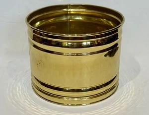 Vintage All BRASS Lacquered Flower Planter Cache Bulb POT Jardiniere - Picture 1 of 9