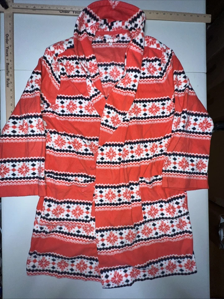 Sonoma Bata Mujer Pequeño Copo de Nieve Diseño Manga Tres Cuartos Bolsillos Salmón Foto 1 de 4