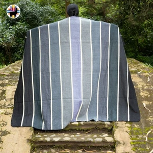 HANDMADE ALPACA BLANKET (Silver Shadows) FREE SHIPPING IN USA, QUEEN SIZE - Picture 1 of 9