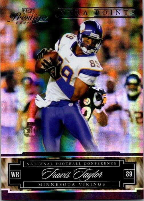 2007 Playoff Prestige Xtra Points Purple /50 Travis Taylor #85 Minnesota Vikings - Image 1 of 2