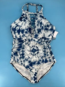 NUEVO Cacquie Natación Sexy Una Pieza EE. UU., Azul/Blanco, Forrado Sin Aros Precio de venta sugerido por el fabricante 92 USD - Imagen 1 de 4