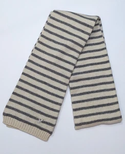 Neu mit Etikett American Eagle Outfitters gestreifter Strickschal grau elfenbein 73 Zoll lang adrett Y2K - Bild 1 von 6