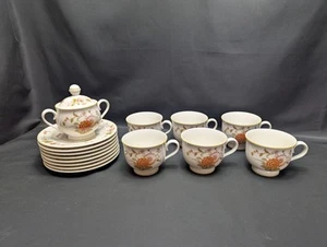 Noritake Versatone Hofgarten Cup & Saucer Sugar Bowl 15 Pc Set VGC - Picture 1 of 16