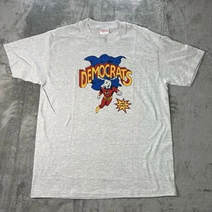 Vintage Democrats Are Back Superman Donkey Single Stitch grau T-Shirt Größe Large - Bild 1 von 13