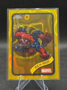 2025 TOPPS MARVEL CHROME - Rek-Rap #54 Yellow Lava Refractor Spider-Man - Picture 1 of 2