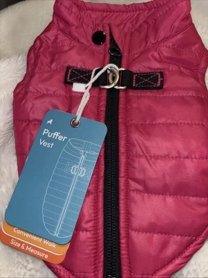 Gooby Padded Dog Vest Pink /Zipper Back Size XS NEW - Image 1 of 4