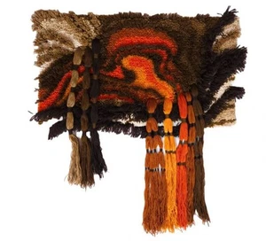 Handmade Tapestry wool rug wall hanging abstract Art vintage mid century 60s 70s - Picture 1 of 5