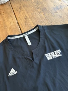 Adidas Texas A&M Softball Pullover Cage Warm up Light Jacket Player Issued Sz L - Picture 1 of 9