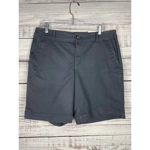 Loft The Washed Twill Bermuda Short Gray NEW size 12 Long 9” Modest Mid Rise - Picture 1 of 7