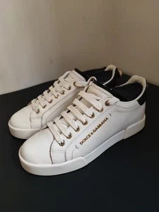Dolce & Gabbana Mujer Cuero Blanco Zapatillas bajas Talla 37 EU - Imagen 1 de 13