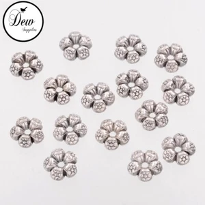 50pcs, 7.5mm Flower Tibetan Style Charms Silver Spacers Beads Jewellry Findings - Picture 1 of 3