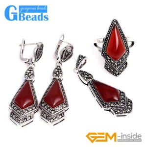 Conjunto Completo de Joyería Flecha Piedra Pendientes Colgantes Anillo Regalo Dije Mujeres - Imagen 1 de 36
