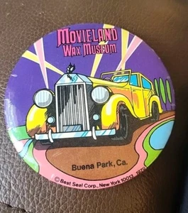 1979 Movieland Wax Museum Buena Park, CA Rolls Royce Pinback Button Pin - Picture 1 of 2