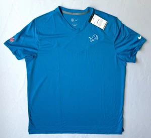 Detroit Lions Nike NWT Short Sleeve Shirt Sz 2XL Honolulu Blue On Field UV Coach - Picture 1 of 10