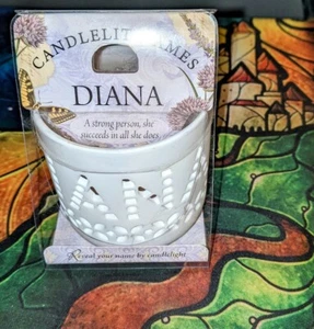 New Candlelit Names DIANA tealite holder candles History & Heraldry candle inclu - Picture 1 of 2
