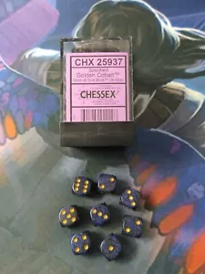 Chessex CHX 25937 - 36 Set 12 mm D6 - gesprenkeltes goldenes Kobalt - Bild 1 von 1