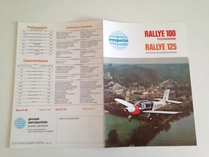 PUB BROSCHÜRE KATALOG FLUGZEUG RALLYE 100 TOURISMUS 125 AEROSPACE C22 - Bild 1 von 2