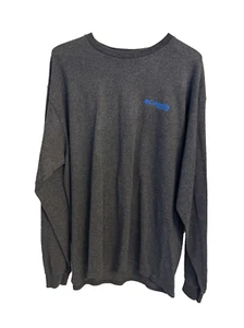 Columbia Men’s Dark Gray PFG Long sleeve shirt Size L American Flag Fish on back - Picture 1 of 7